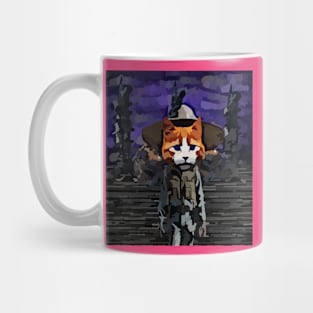 watercolor cat border officer law time Mug